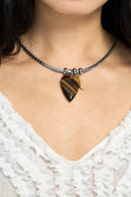 Tiger's Eye Stone Heart Necklace