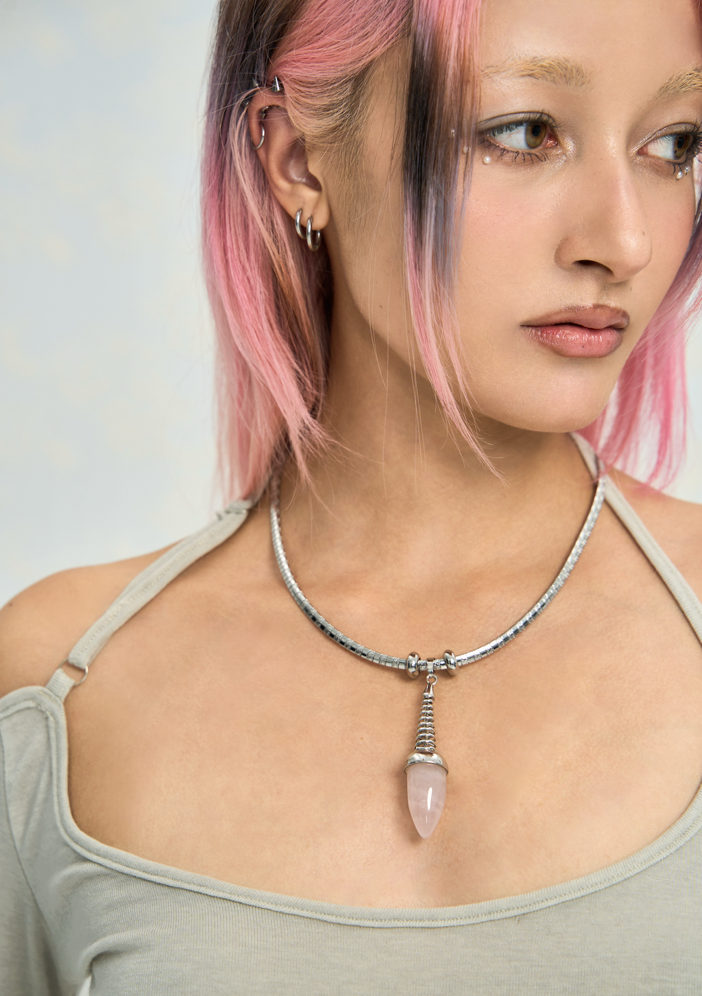 Pink Crystal Hazelnut Necklace